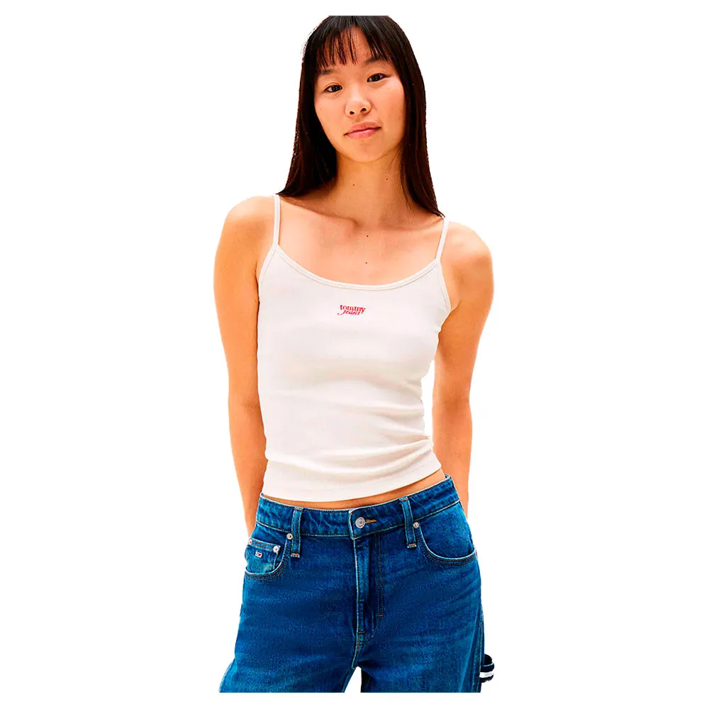 

Футболка без рукавов Tommy Jeans Script Strappy, белый