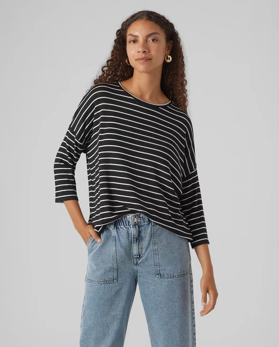 

Женский свободный пуловер с рукавом 3/4 Vero Moda, черный