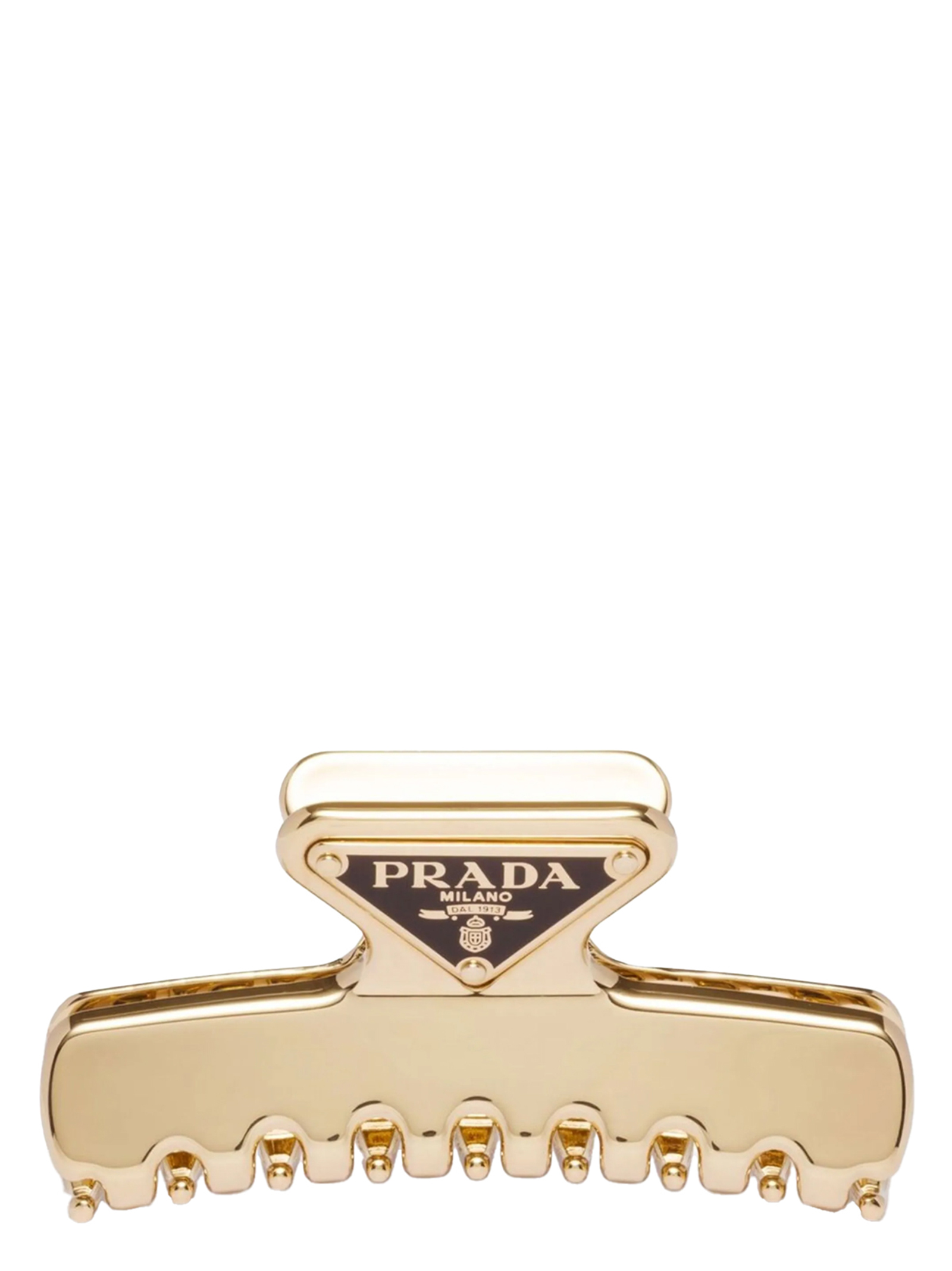 

Заколка для волос с треугольным логотипом Prada, золотой