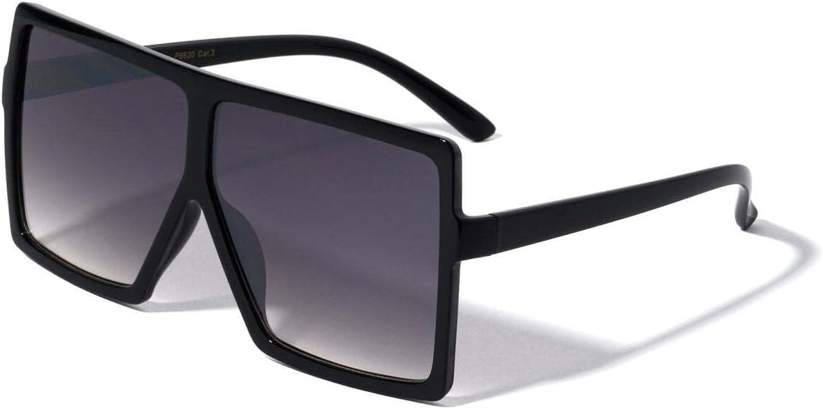 

Женские солнцезащитные очки Dweebzilla XL, квадратной формы, в стиле ретро, ​​дизайнерские, большие, модные, с защитой от УФ-излучения UV400, гибридные, Glossy Black Frame - Black Gradient Lenses