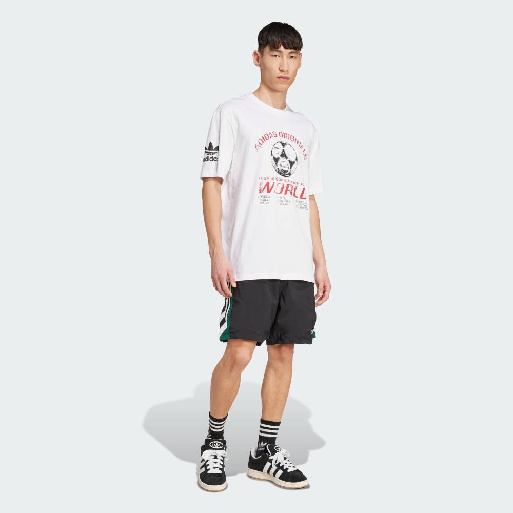 Футболка с коротким рукавом и футбольным принтом в стиле 90-х Adidas, white — фото 3