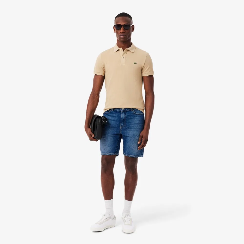 Мужские джинсовые шорты-бермуды тёмно-синие от Lacoste — фото 4
