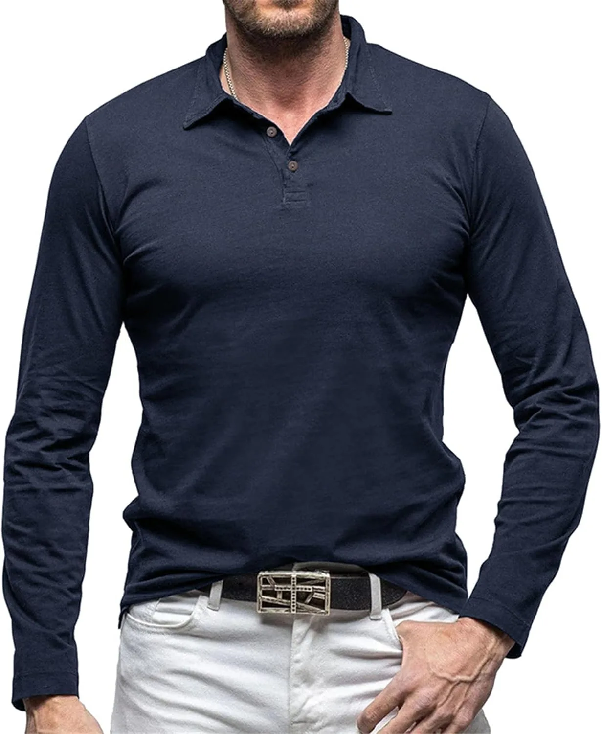 

Мужская футболка-поло с длинным рукавом и V-образным вырезом Weinexra