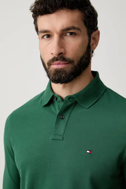 Лонгслив с длинным рукавом Tommy Hilfiger, зеленый — фото 4