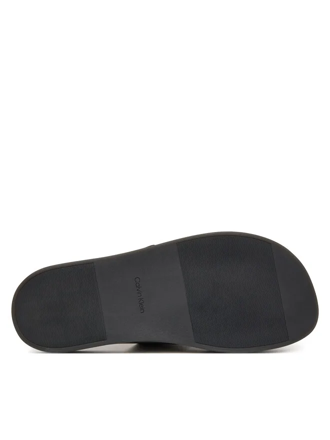 Calvin Klein Мюли Ergon с пряжкой, сандалии Wb Lth Aop HM0HM02096, черные — фото 4