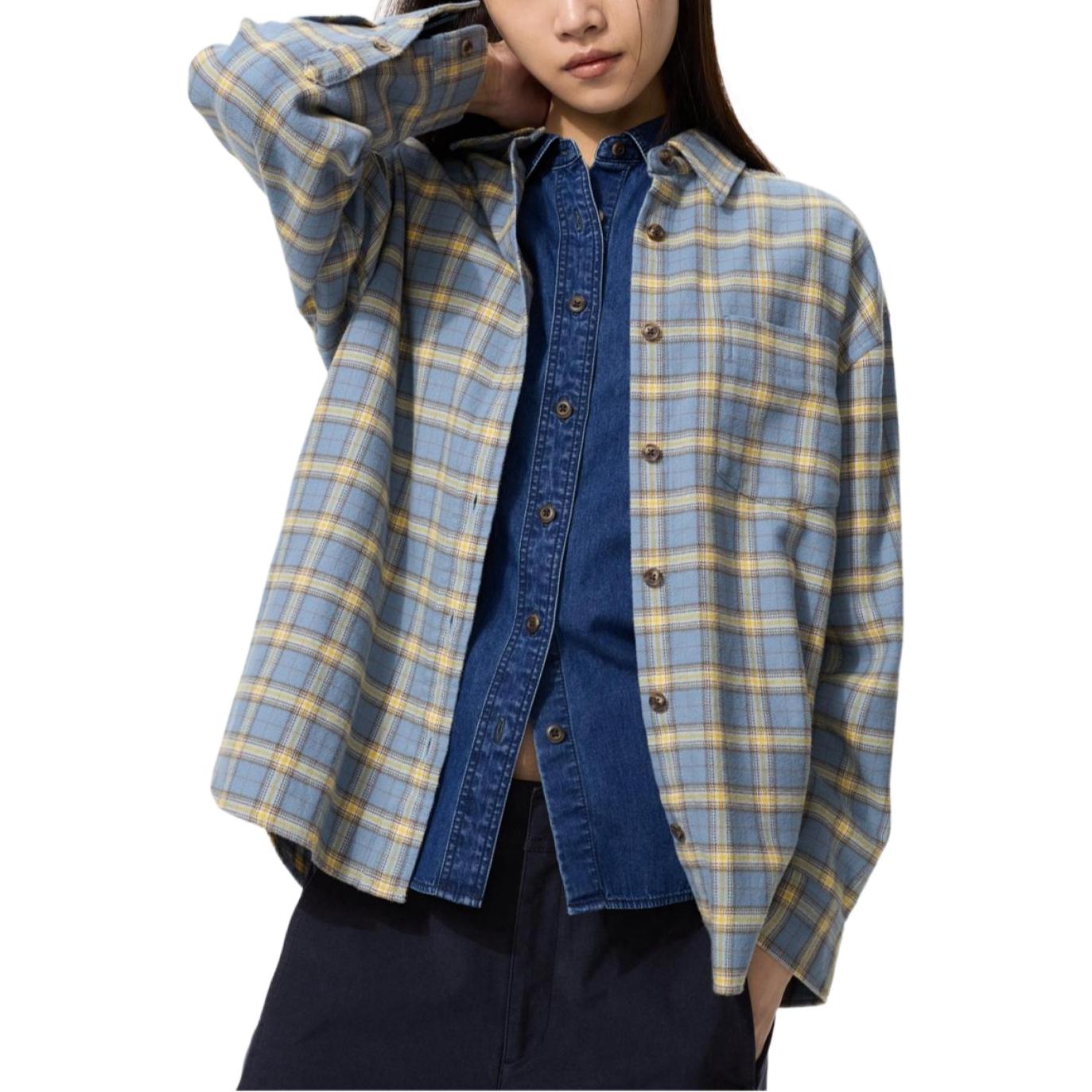 UNIQLO Рубашка Женские Небесно-голубой — фото 2