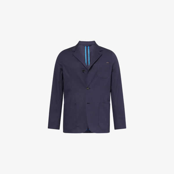 

Блейзер Paul Smith с лацканами классического кроя из эластичного хлопка, синий