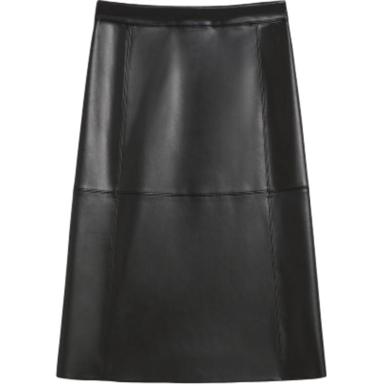 

Кожаная длинная юбка Women's MaxMara, черный