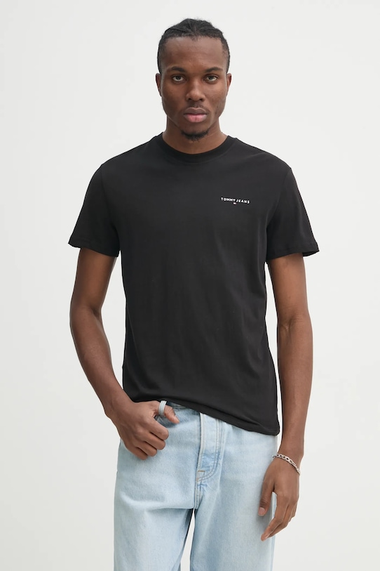 

Хлопковая футболка Tommy Jeans, черный