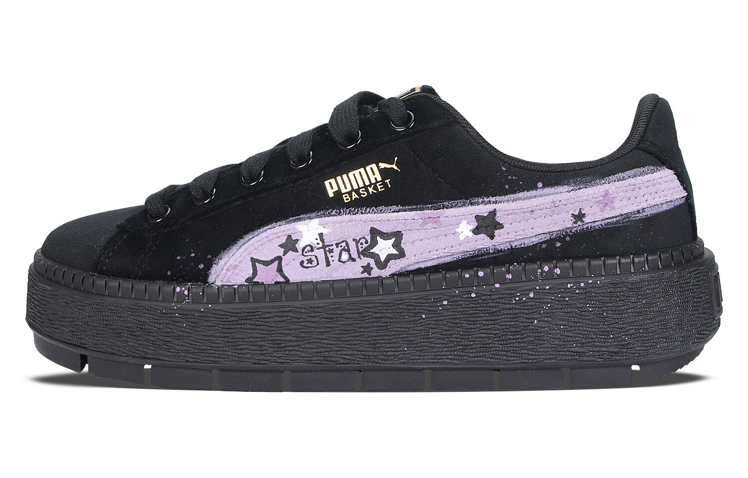 

Кроссовки Puma Platform Trace Skateboarding Shoes Women's Low-top Purple, черный