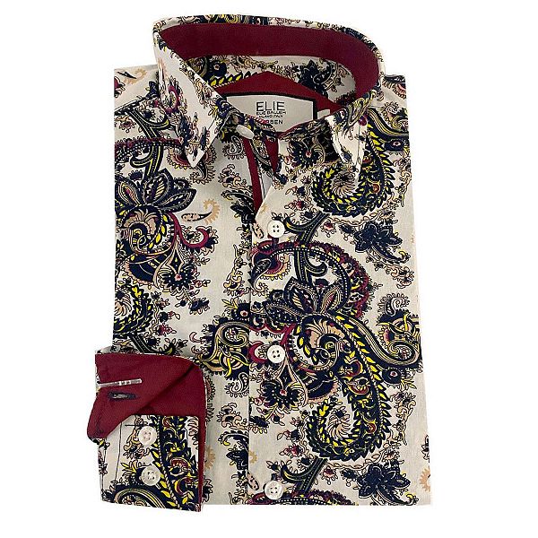 

Мальчиковая рубашка slim fit с принтом пейсли Elie Balleh