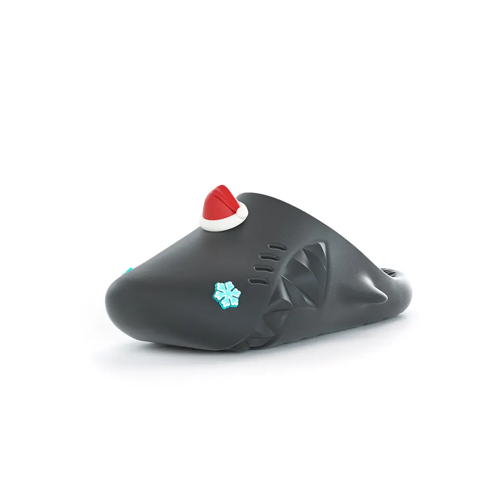 

HelloSlippers Sharkicks мюли с рождественскими шапками, закрытые тапочки унисекс черные, цвет Black