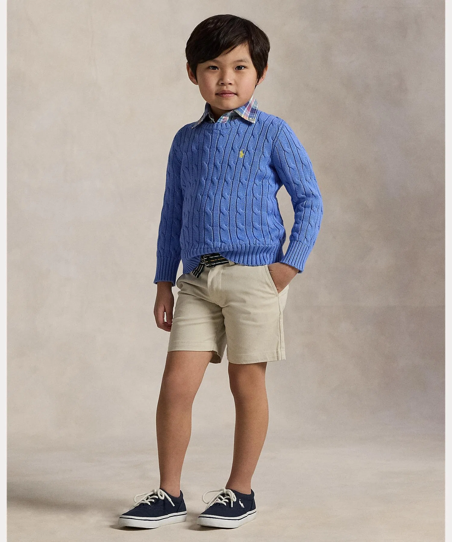 Детские шорты POLO RALPH LAUREN CHILDRENSWEAR прямые, из твила