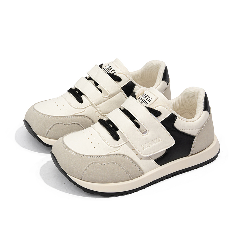 Babaya Скользостойкие износостойкие низкие детские повседневные туфли beige black для подростков — фото 3