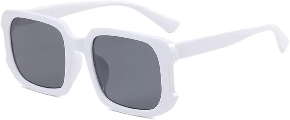 

Квадратные солнцезащитные очки для женщин, женские солнцезащитные очки для мужчин, ретро винтажные очки с градиентным зеркальным покрытием MTZJH, White Grey