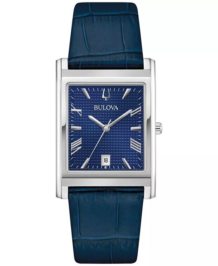 

Мужские часы Sutton с синим кожаным ремешком, 29 мм Bulova