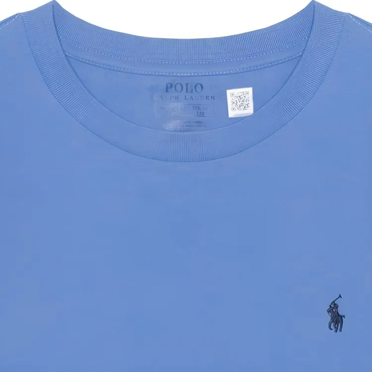 Футболка детская хлопковая Polo Ralph Lauren синяя — фото 4
