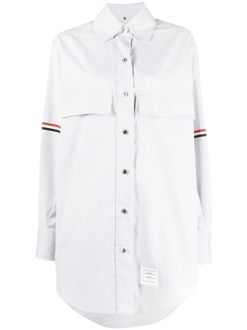 

Удлиненная рубашка в полоску RWB THOM BROWNE, серый
