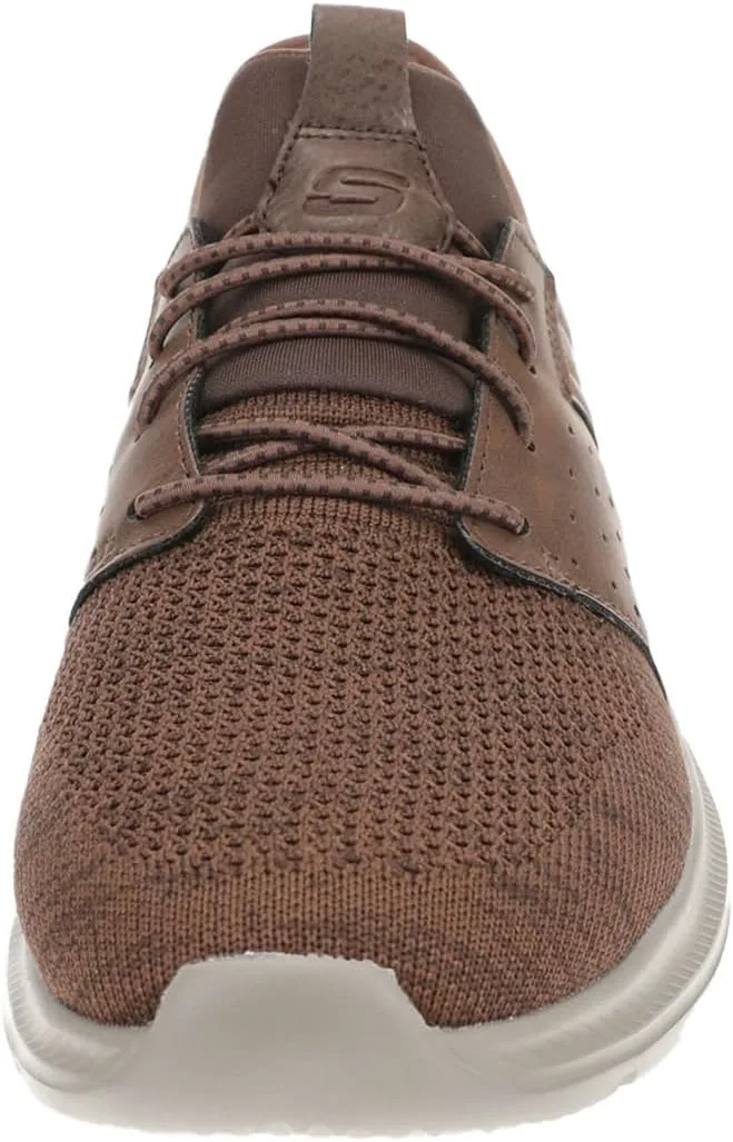 Мужские слипоны Skechers Streetwear Garner - Newick с низким профилем и шнуровкой на резинке, коричневый — фото 4
