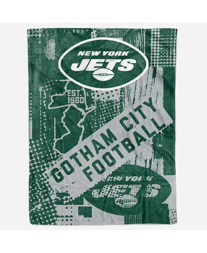 

Одеяло из родного города New York Jets размером 60 x 80 дюймов Logo Brands, зеленый