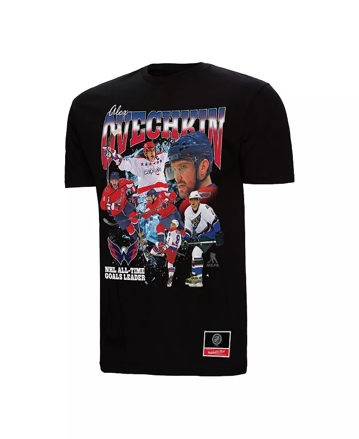 

Мужская футболка с принтом Alexander Ovechkin "Washington Capitals, лучший бомбардир в истории НХЛ", черная Mitchell & Ness