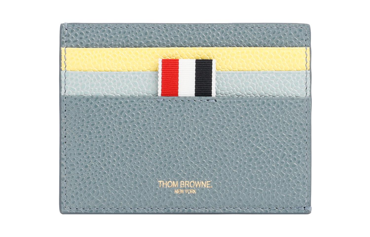 

THOM BROWNE Кожаный картхолдер для мужчин Синий