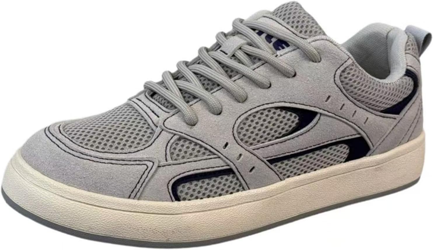 

Мужские повседневные дышащие кроссовки на шнурках, плоская подошва, легкие, мягкий носок, текстиль, противоскользящие спортивные туфли, удобные на весь день для прогулок на улице, бега и повседневного ношения Houdbdol, серый