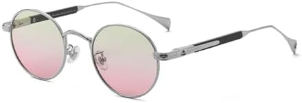 

Круглые поляризованные солнцезащитные очки из сплава 2027 года для женщин, мужские солнцезащитные очки для вождения, винтажные очки с защитой от УФ-излучения UV400 MTZJH, C2