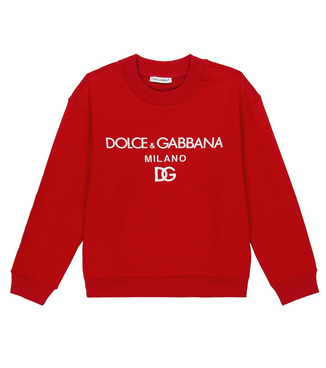 

Толстовка из хлопкового джерси с логотипом Dolce&Gabbana, красный