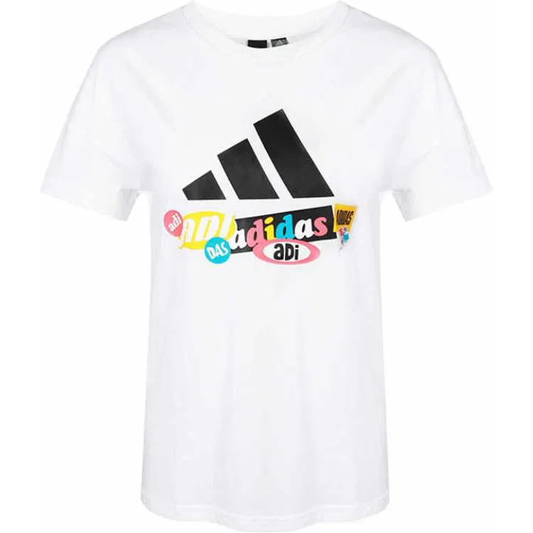 Футболка Adidas с опущенным плечом белая
