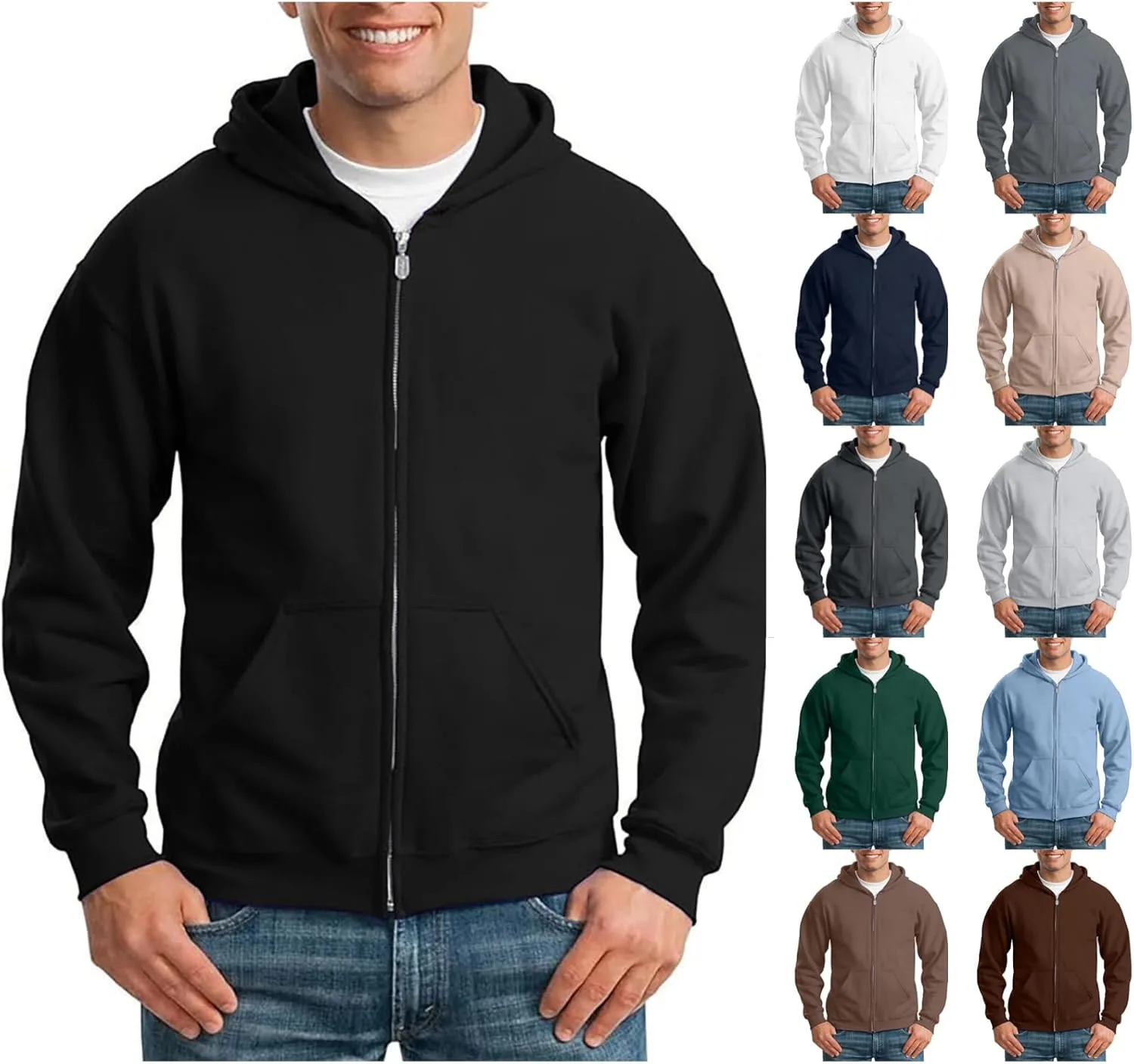 

Мужской худи JiXiang Oversized Full-zip Y2K