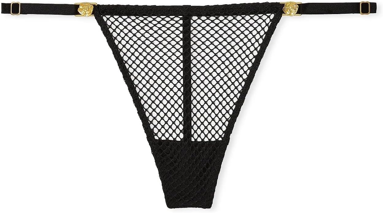 

Трусики-стринги Victoria's Secret Very Sexy с сетчатым узором, регулируемыми бретелями, цвет Black
