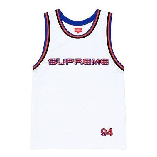 

Спортивная футболка rhinestone basketball jersey 'white red' Supreme, белый