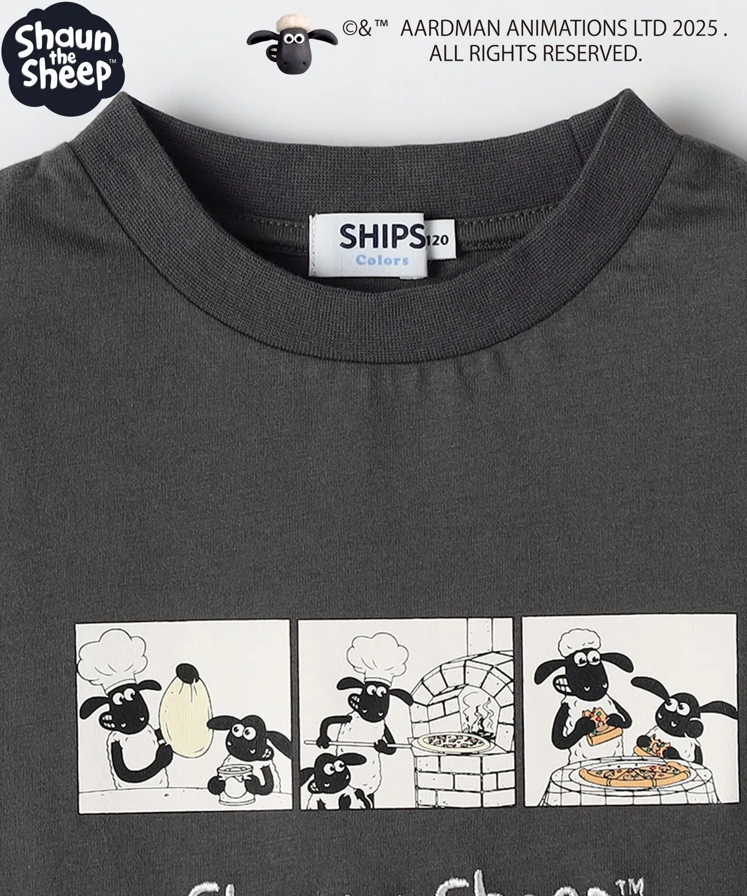 Детская футболка с комикс-принтом Shaun the Sheep SHIPS Colors темно-серая — фото 4