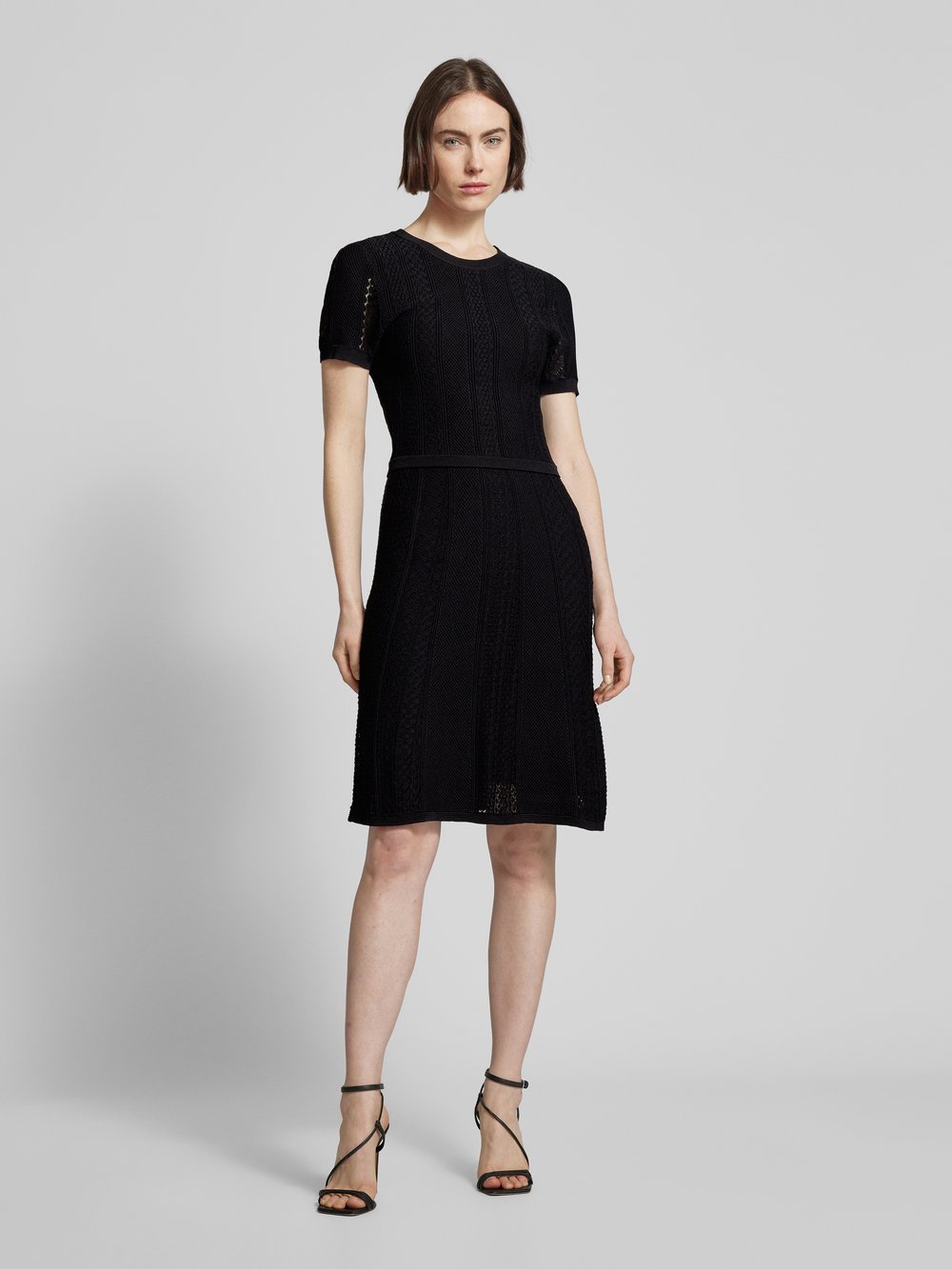 

Трикотажное платье длиной до колена с фактурным узором THE KOOPLES, черный
