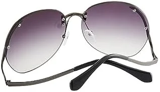 

Круглые солнцезащитные очки без оправы с металлическим каркасом для женщин, градиентные линзы, увеличенное зеркало, защита от ультрафиолета UV400 MTZJH, C2