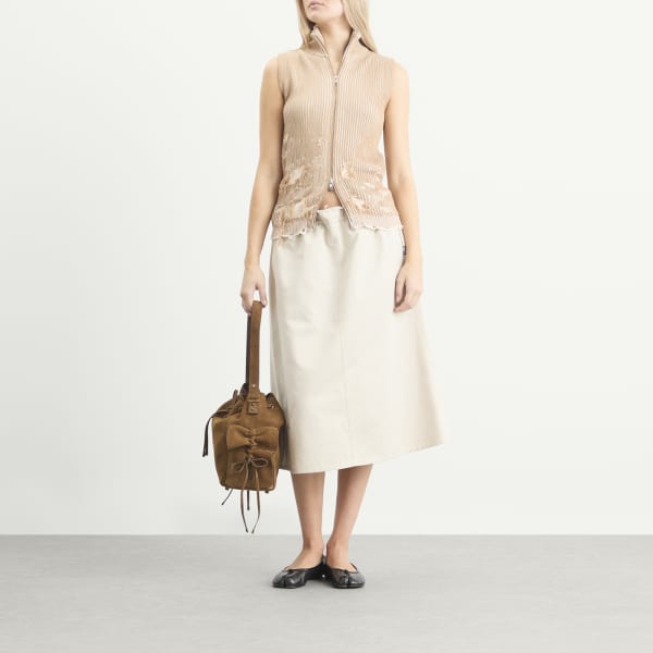 Вязаный жилет Mm6 Maison Margiela, Camel & Chalk — фото 4