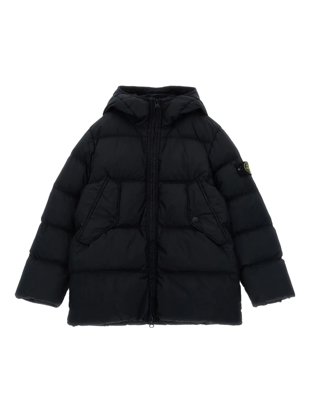

Стеганая куртка с капюшоном Stone Island Junior, черный