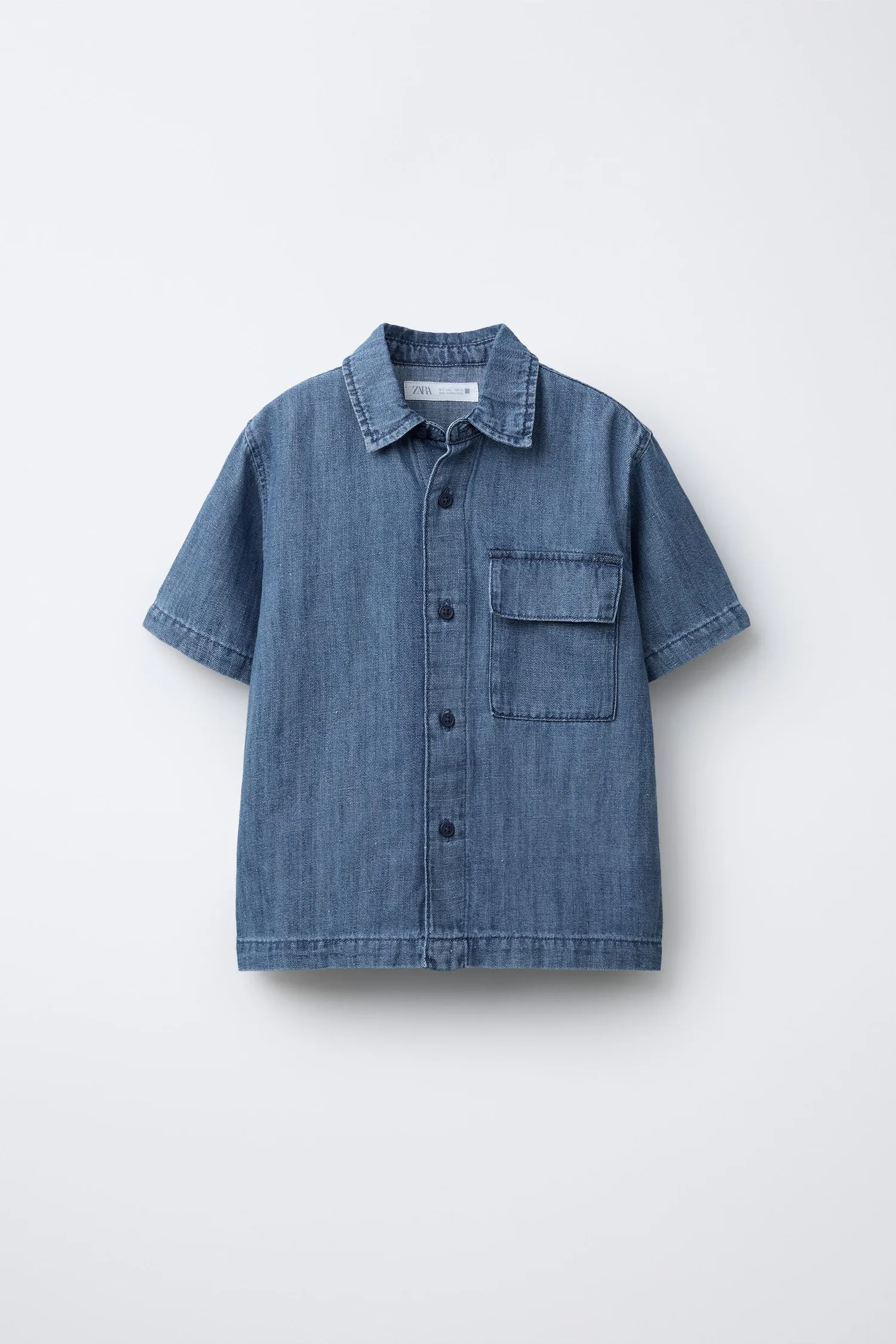 Рубашка из джинсовой ткани Zara, синий
