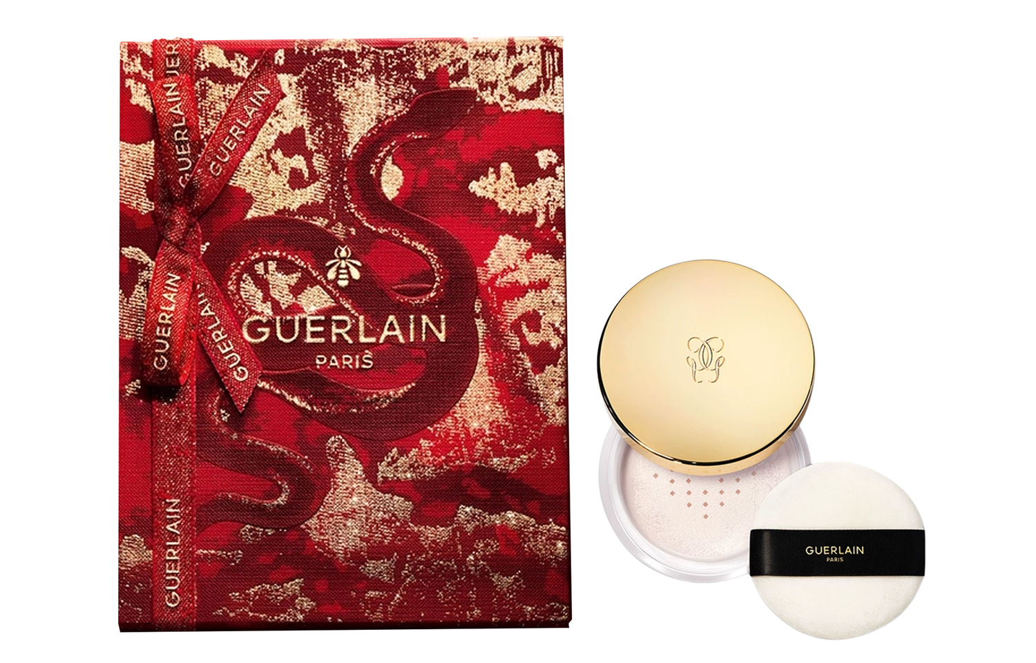 GUERLAIN Jiaolan новогодний лимитированный золотой алмазный корректирующий алмазный нежный рассыпчатый пудра для матирования и фиксации макияжа 35г — фото 2