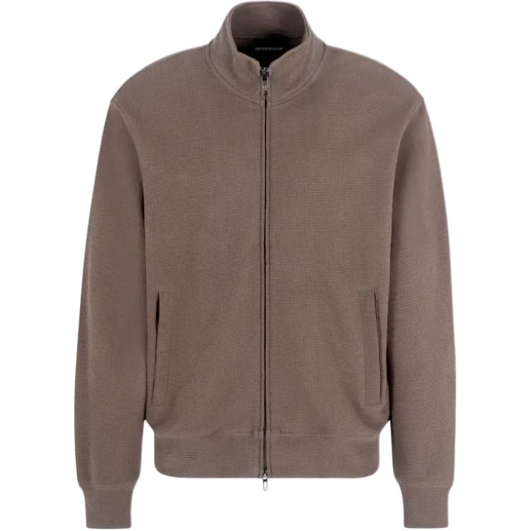 

Толстовка asv travel essentials с полной застежкой-молнией из вафельного джерси EMPORIO ARMANI, коричневый