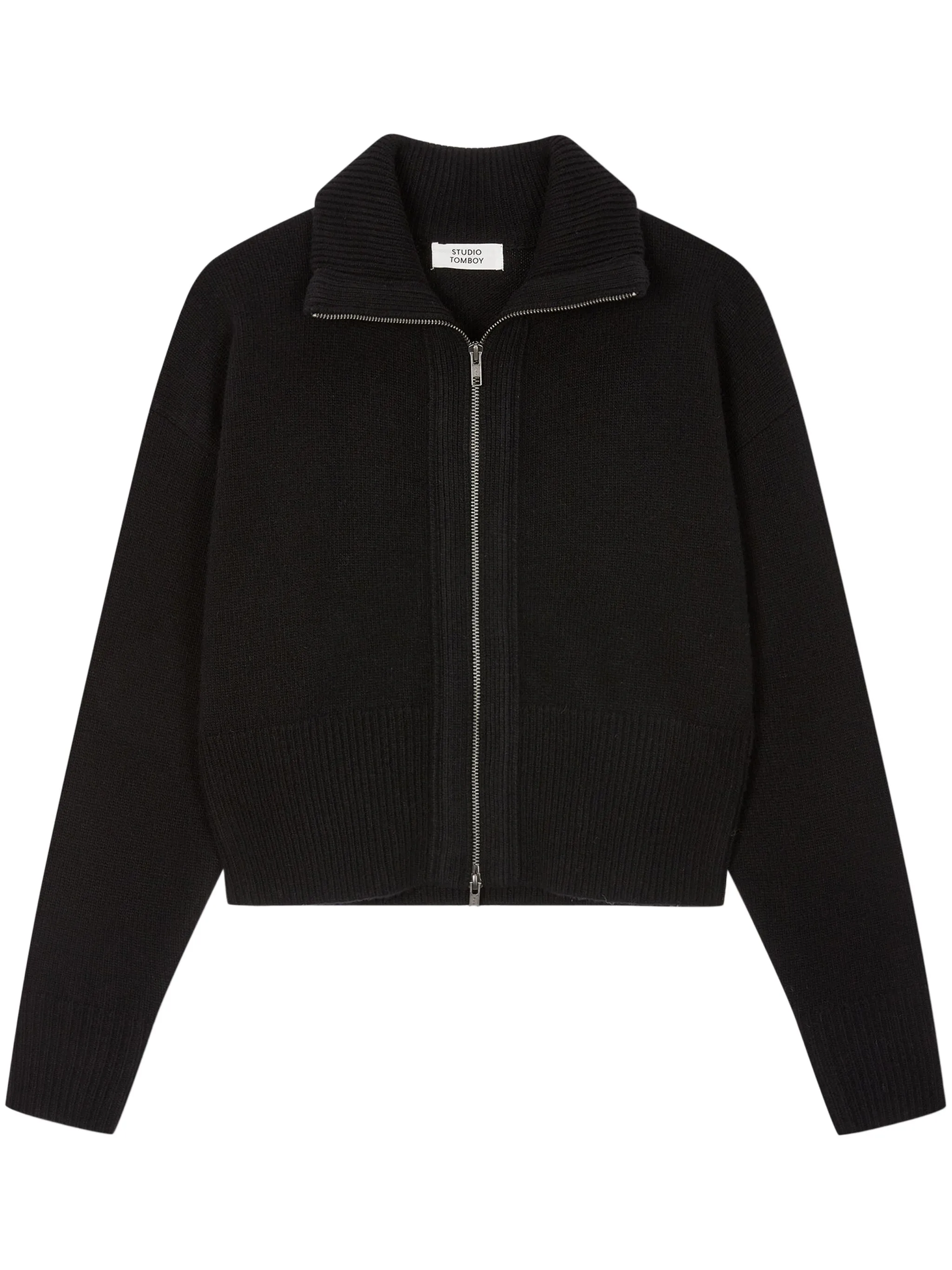 

Кардиган на молнии с высоким воротником Studio Tomboy, черный