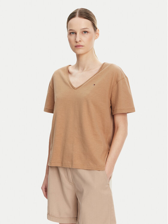 

Футболка свободного кроя WW0WW43901 Tommy Hilfiger, бежевый