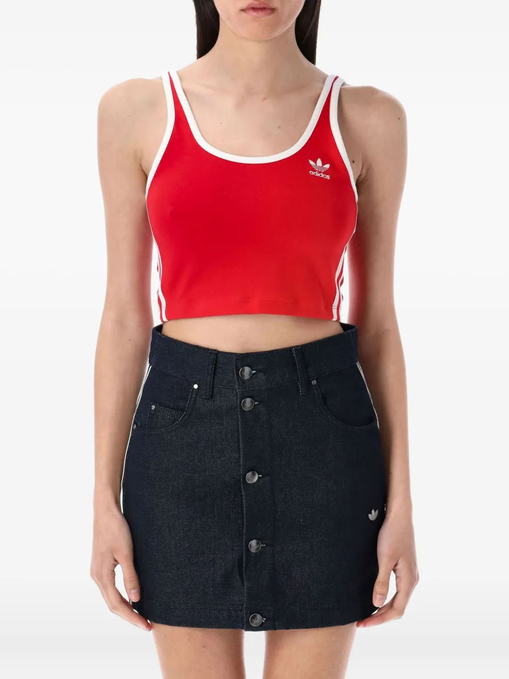 

Укороченный топ 3-Stripes Adidas, красный