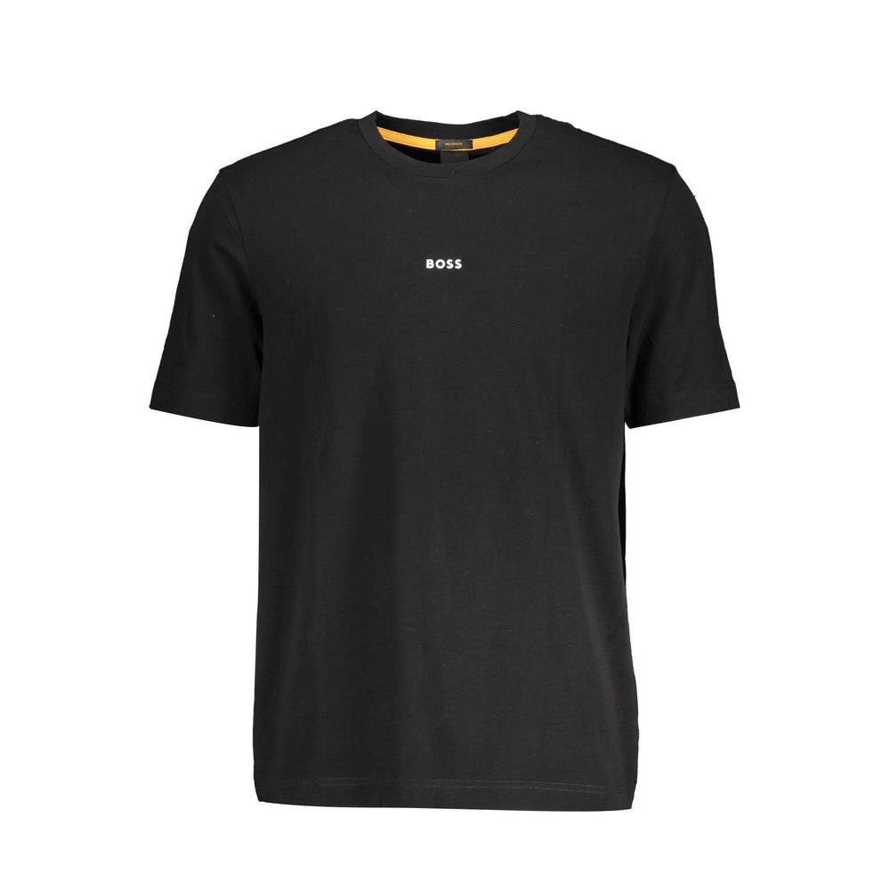 

Черная хлопковая мужская футболка Hugo Boss