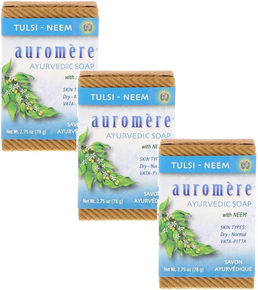 Мыло травяное Auromere Neem, 3 шт, 78 г