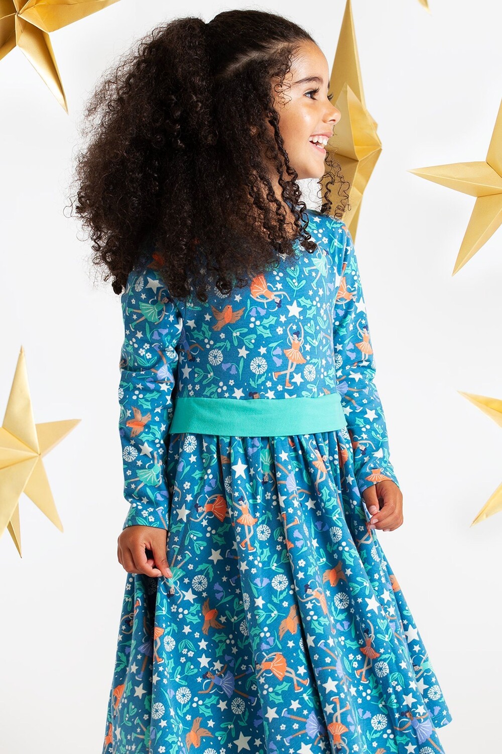 

Girl'S платье для фигуристки в лесу Frugi, синий