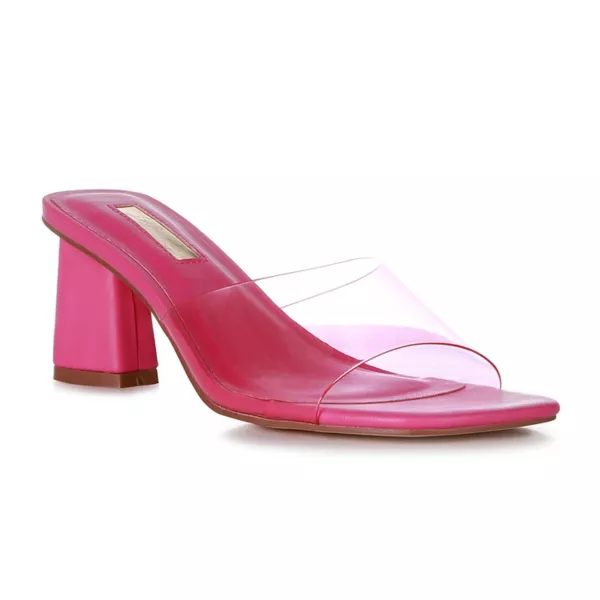 Женские босоножки на каблуке с прозрачным ремешком Clear flirt London Rag, цвет fuchsia