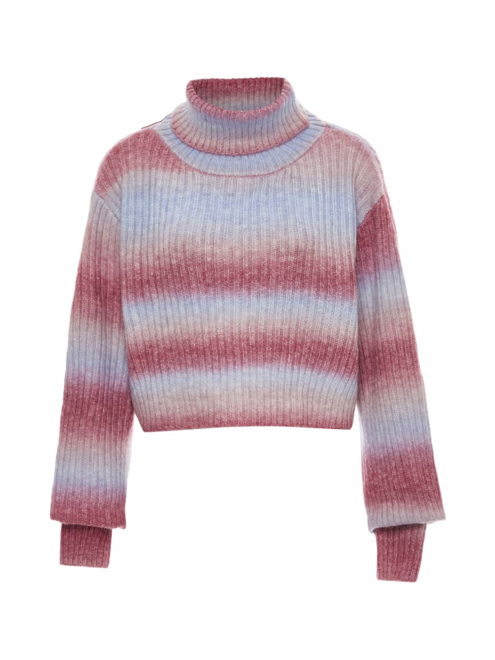 

Женский свитер фиолетового цвета с разноцветными вставками Usha