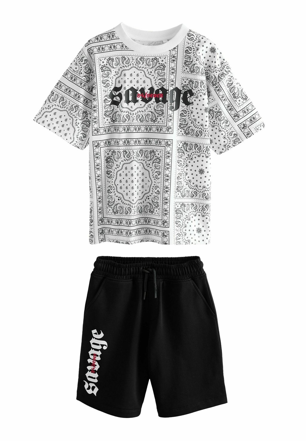 

Футболка с принтом RELAXED FIT-SHORT SLEEVE SET Next, белый